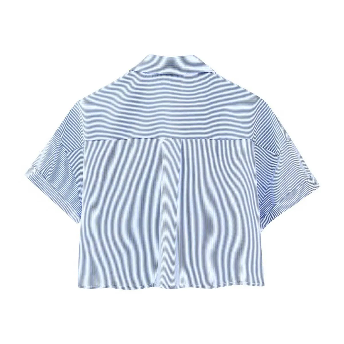 Znbbw Women's Wear New Striped Poplin Short Shirt 3615180 - Image 4