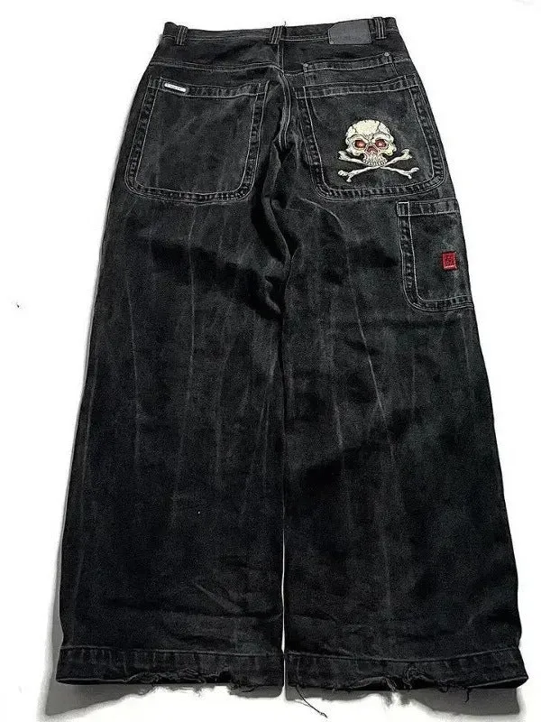 Znbbw Men's Jeans Y2K Bag Vintage JNCO High-Quality Pattern Hip-Hop Street Leisure Men Harajuku Wide Legs - Image 19