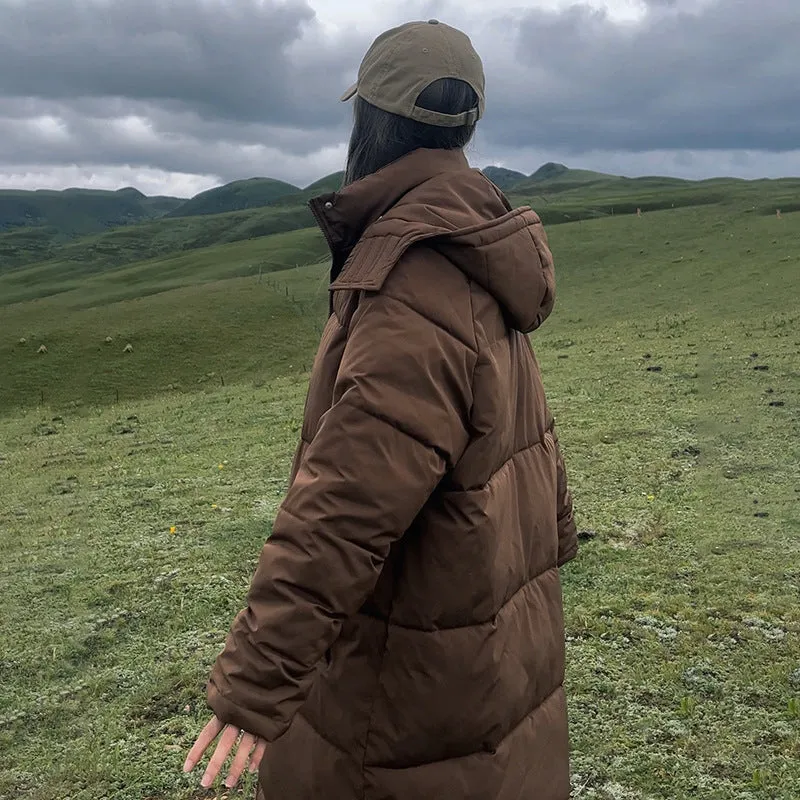 Down Cotton Clothes Female New Korean Version Loose Over The Knee Thick Warm Cotton-Padded Clothes Cotton-Padded Jacket Winter Coat Bread Clothes - Image 5