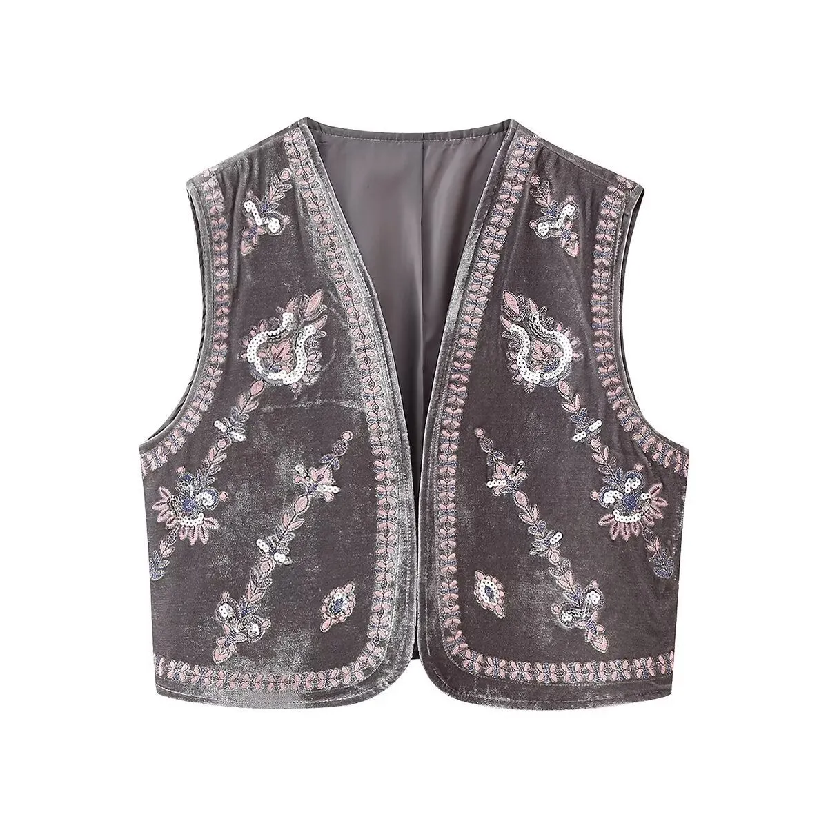Znbbw And Winter New Beaded Embroidered Velvet Vest 6895232 - Image 3