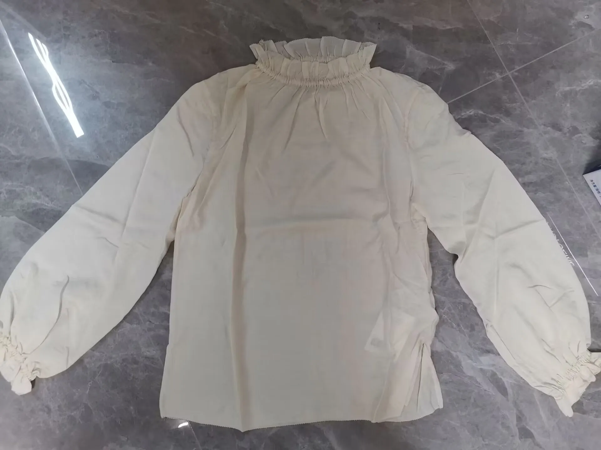 Znbbw New Leisure Version Vertical Collar Lotus Leaf Trim Pendent Shirt 1214085001