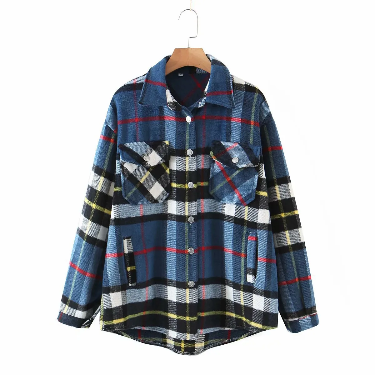 Znbbw Autumn Women's Wear Urban Leisure Woolen Plaid Shirt Jacket - Image 2