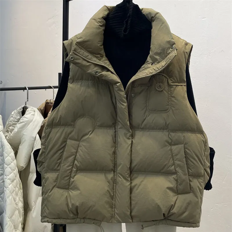 Winter New Style Padded Jacket Female Korean Version Loose Wear Vest Vest European Goods Thick Warm Short Coat - Image 5