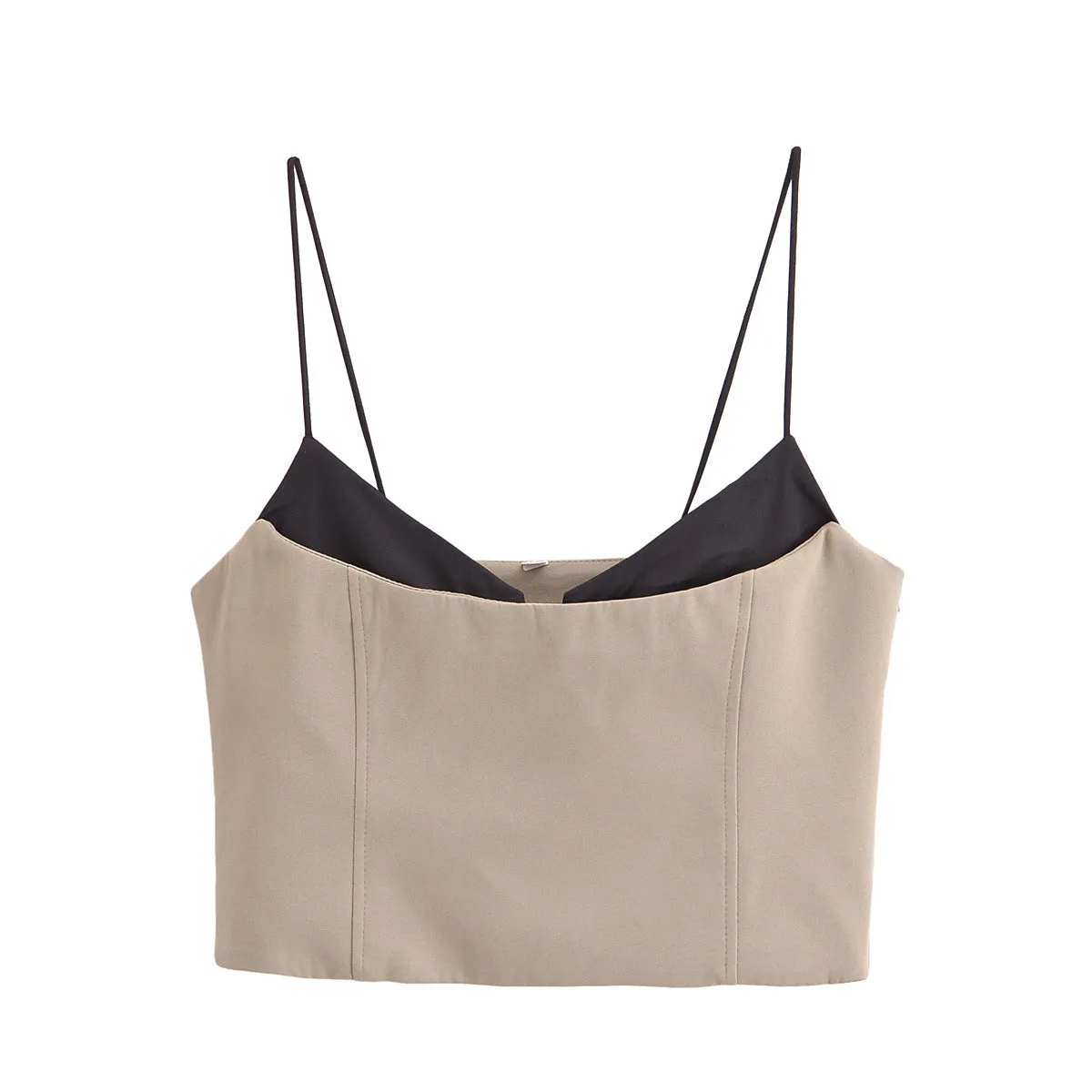 Znbbw New Splicing Design Short Halter Top 3583586