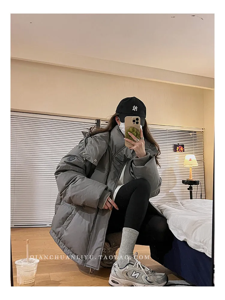 Love Short Cotton-Padded Clothes 2024 New Men And Female Couples Bread Clothing Minority Design Sense In Winter - Image 7