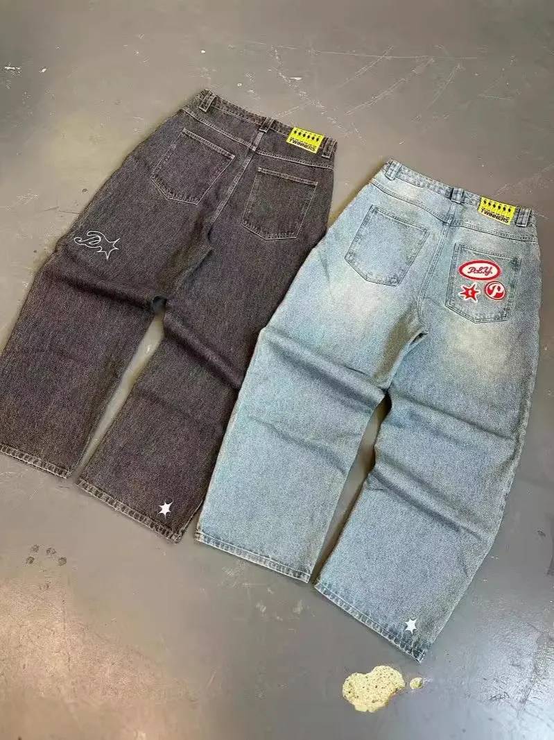 Znbbw Straight Jeans For Men Retro Hip-Hop Goth Street Clothing Harajuku Men's Casual Pants - Image 24