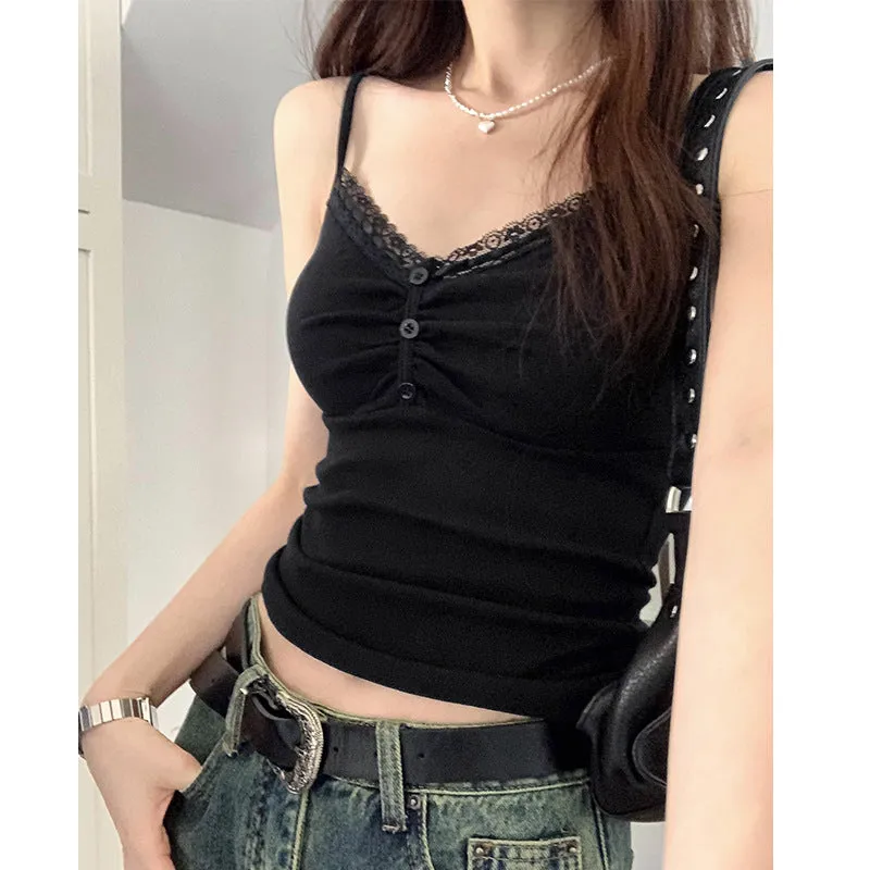 A Small Number Of Black Lace Vests For Women In Summer Are Slim And Slim. - Image 4
