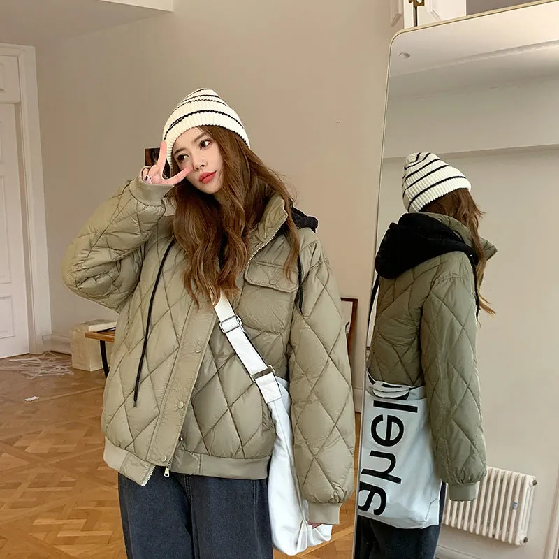 2024 Korean Version Of Loose Student Hooded Down Cotton Jacket - Image 6