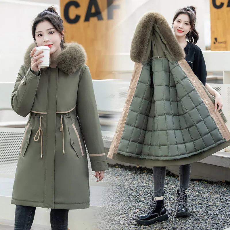 To Overcome The 2024 New Female Winter Down Cotton-Padded Jacket Waist And Thick Large Size Liner Can Be Dismantled Cotton-Padded Jacket Coat - Image 7