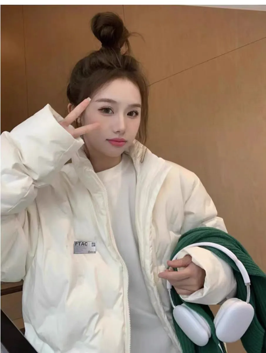 Cotton-Padded Jacket Female 2024 New Winter Korean Department Add Thick Cotton-Padded Jacket Small Oversize Cotton-Padded Coat Tide - Image 6