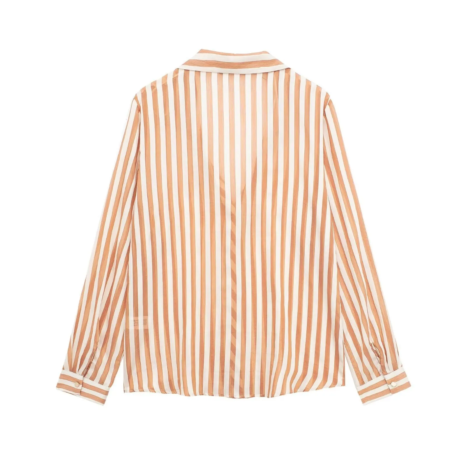 Znbbw New Street Style Casual Loose Single-Breasted Striped Shirt 9878098