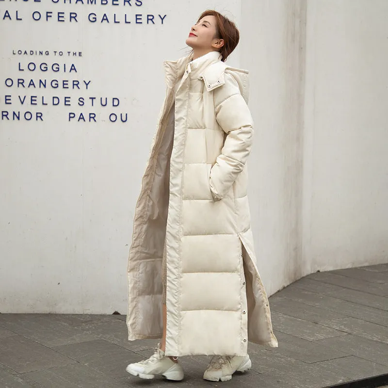 Cotton-Padded Jacket 2024 New Winter Down Cotton-Padded Jacket Female Long Over The Knee Korean Version Loose And Thick Winter Coat - Image 5