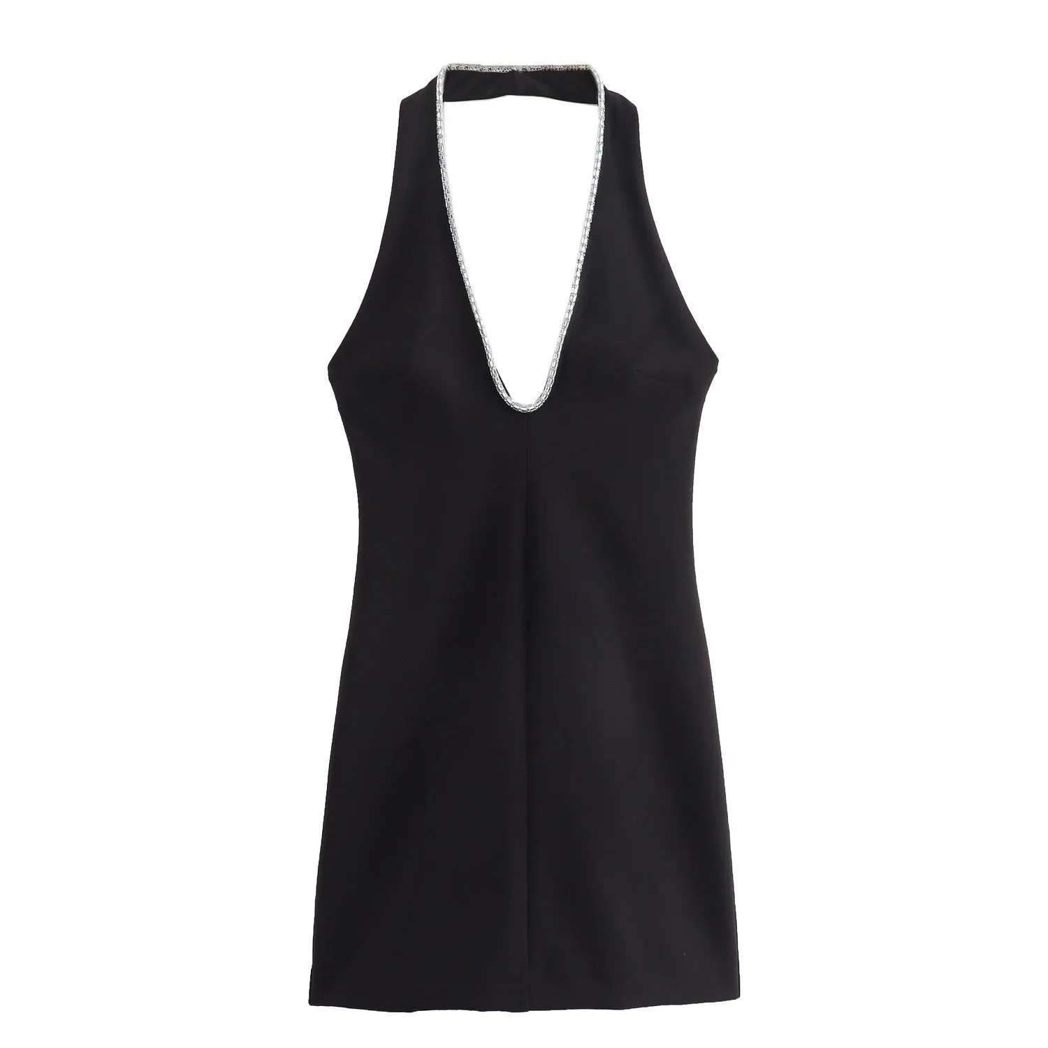 Znbbw Summer Jewellery Neckline Slim Mini Dress 3082739