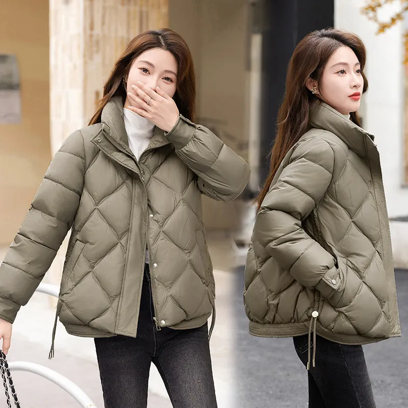 Cotton Jacket Female 2024 New Standing Collar Short Cotton-Padded Clothes Add Thick Warm Bread Clothing Small Cotton-Padded Jacket Coat Winter - Image 5