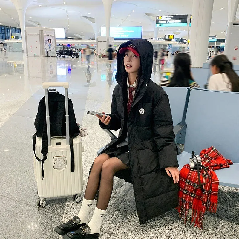 Year, The Popular College Wind Long Down Cotton Coat 2024 Winter Thick Loose Design Sense Padded Coat Tide - Image 3