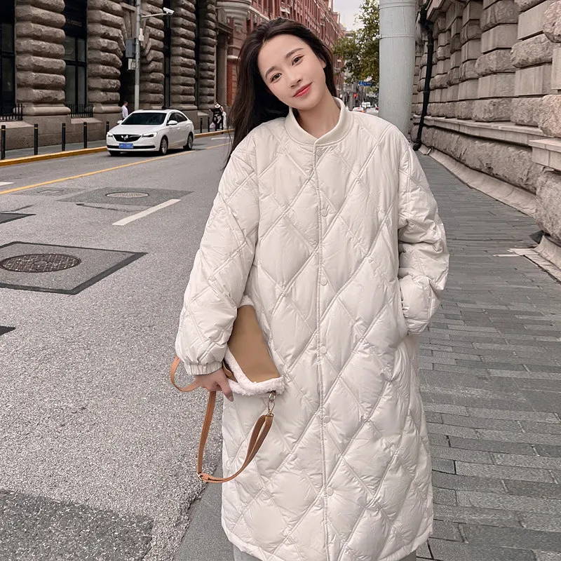 Cotton Clothes Female Long Winter 2024 New Knee Live Hat Oversize Port Wind Loose Down Cotton-Padded Jacket Tide - Image 2