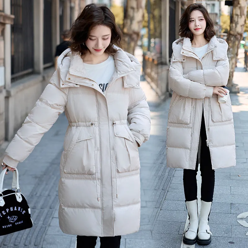 New Hooded Cotton-Padded Suit Korean Version Of The Large Size Long Loose Over The Knee Thick Padded Clothes Bread Coat - Image 4
