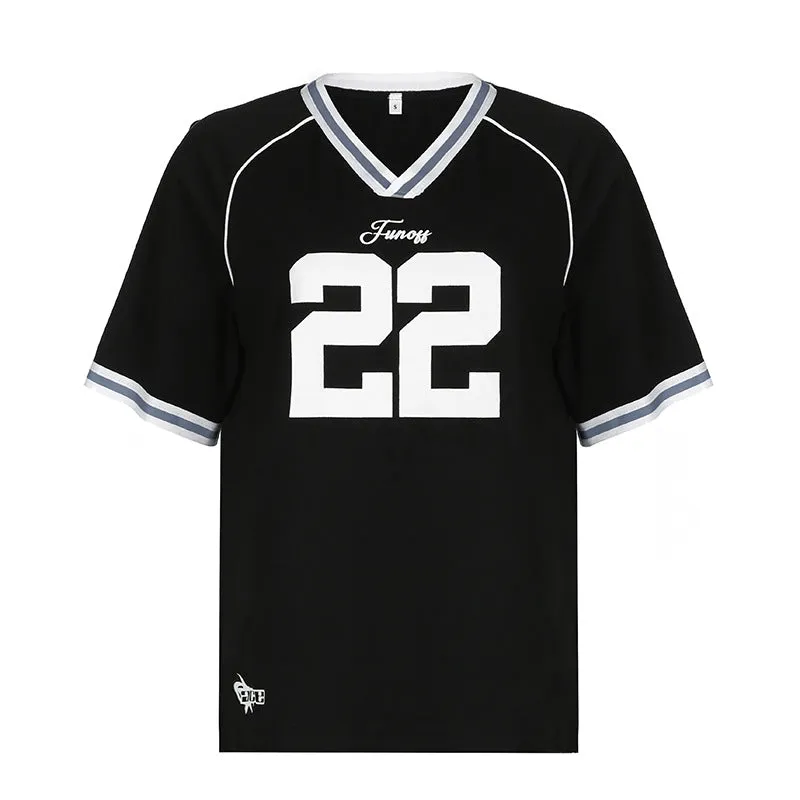 Street Retro Digital Printed Short-Sleeved T-Shirt Women's New Summer Sports Style Loose Leisure Blouse