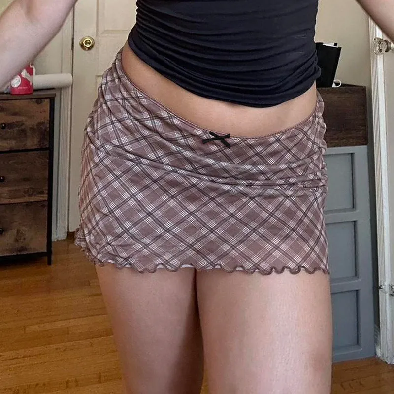 2025 Autumn New Women's Wear Ins Network Celebrity Hot Girl Sweet Cool Double-Layer Net Edge Short Skirt Woman - Image 2