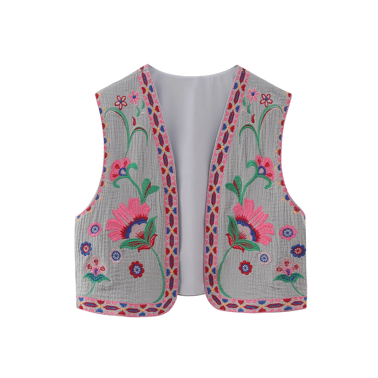 Znbbw New Embroidery Cardigan Fashion Vest 6895023 - Image 7