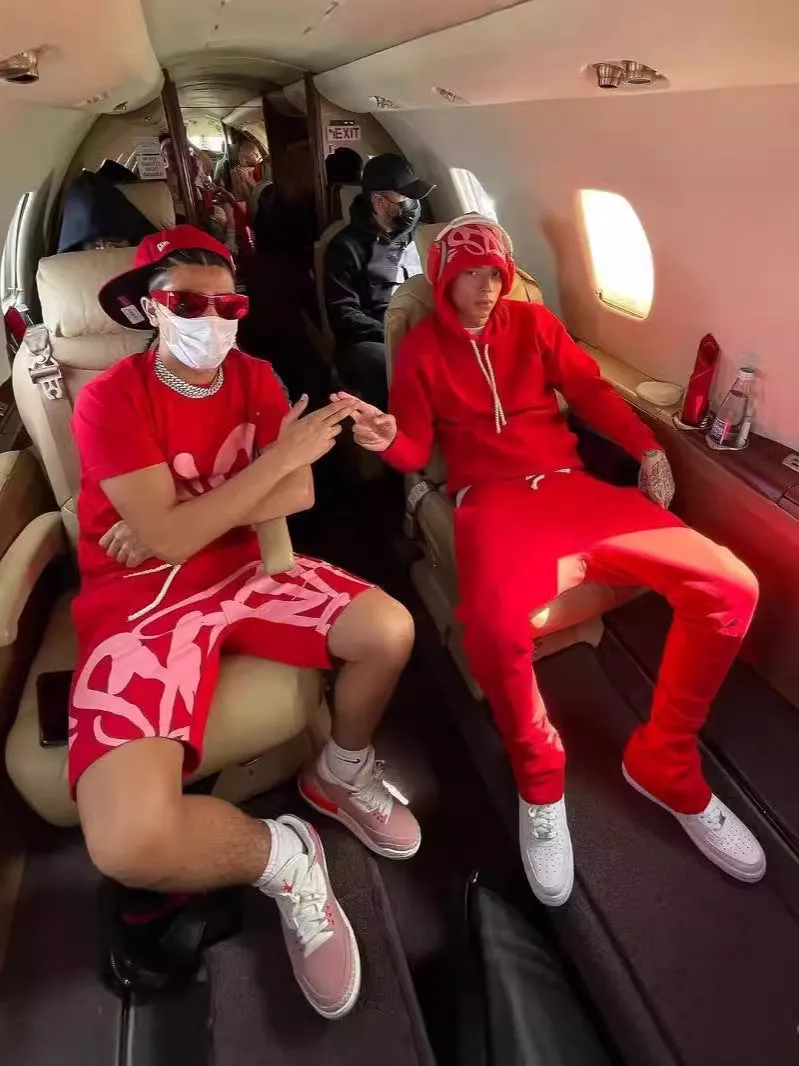 Znbbw Aesthetic High Street Hip-Hop Printed Letter Short-Sleeved T-Shirt Shorts Men's Summer Tide Brand Leisure Sports Suit - Image 9