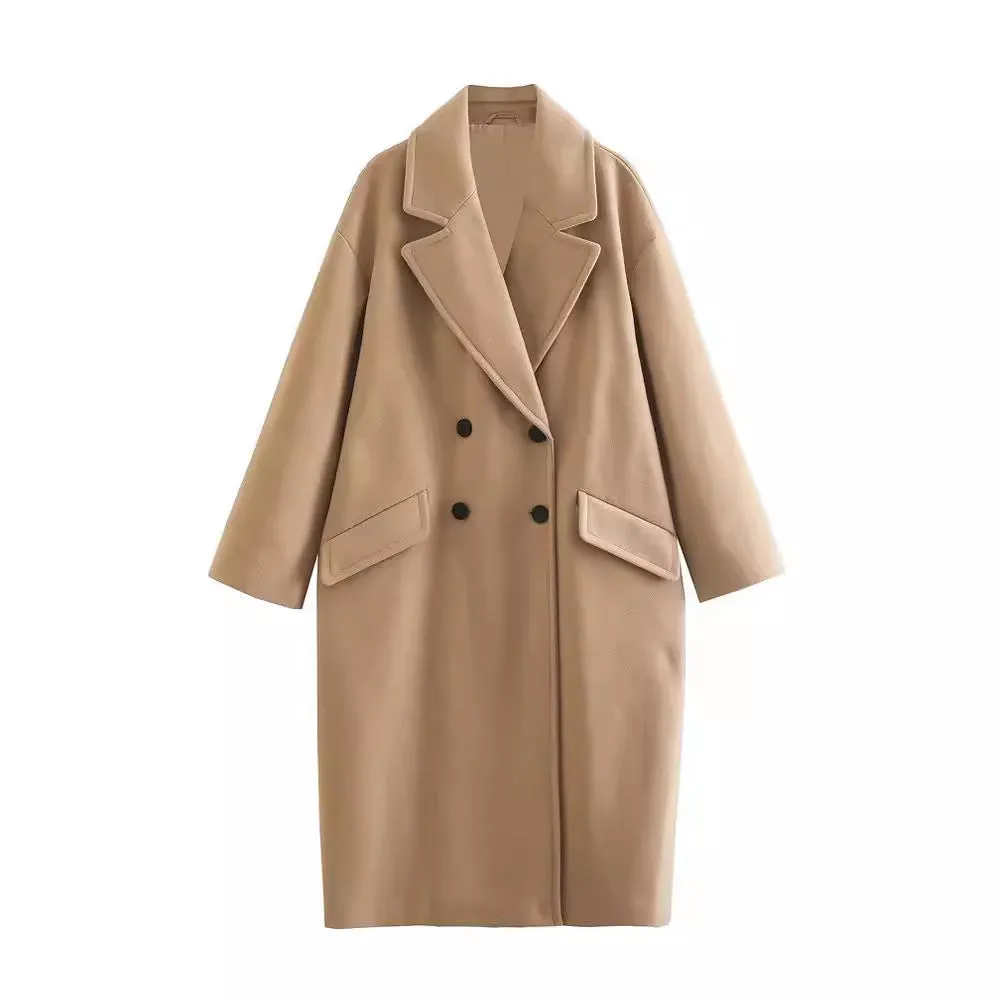 Znbbw And Winter New Casual Loose Double-Breasted Coat Coat - Image 5