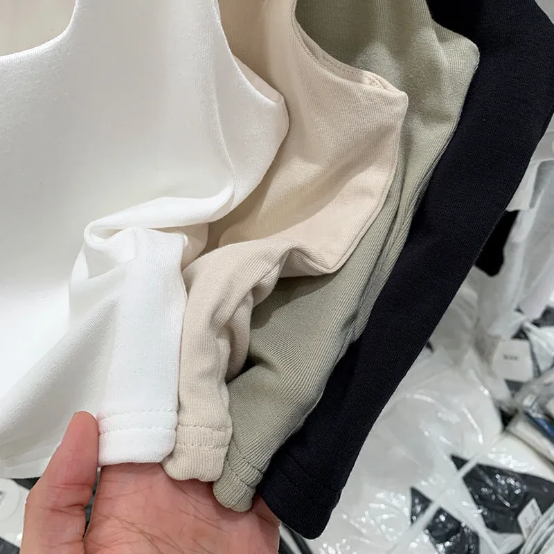 White Sling Vest Women's Suit With Cover, Breast Wide Shoulder Straps, Sleeveless T-Shirt, Square Collar, Bottom Top, Summer Outside. - Image 5