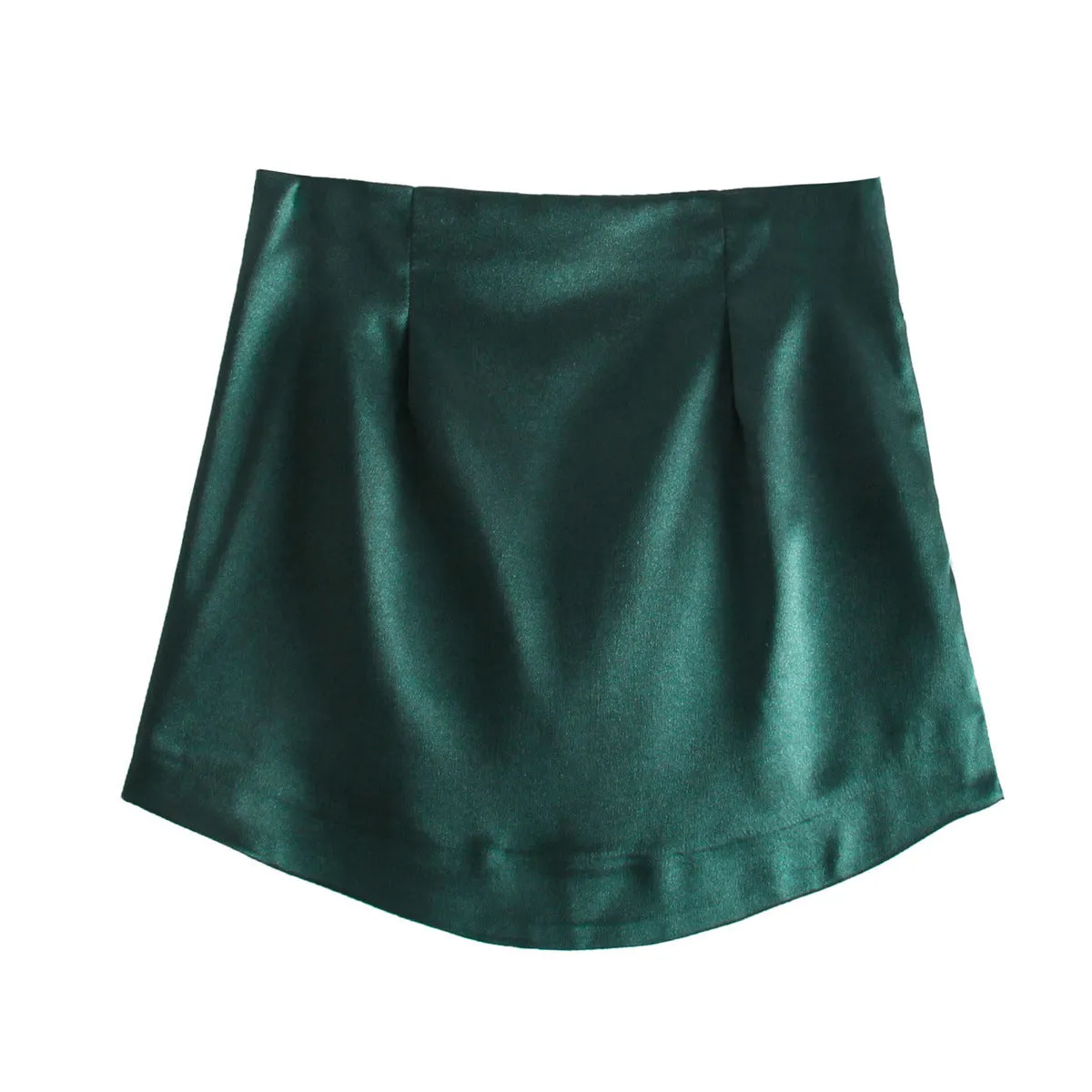 Znbbw Pure Color Simple Silk Satin Sensitive Mini Skirt In Spring