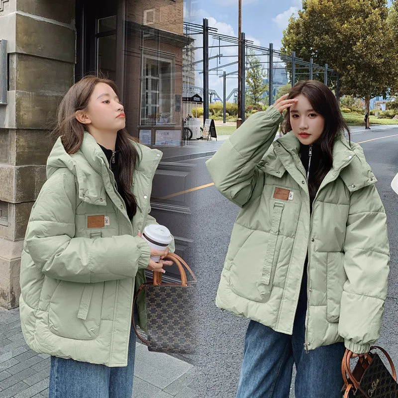 Size Down Cotton Jacket Female Winter 2024 New Tooling Thick Oversize Bread Jacket Loose Cotton-Padded Jacket - Image 3