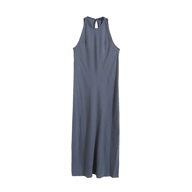 Znbbw New Slim Version In Spring Has An Elegant Sleeveless Sling Dress.