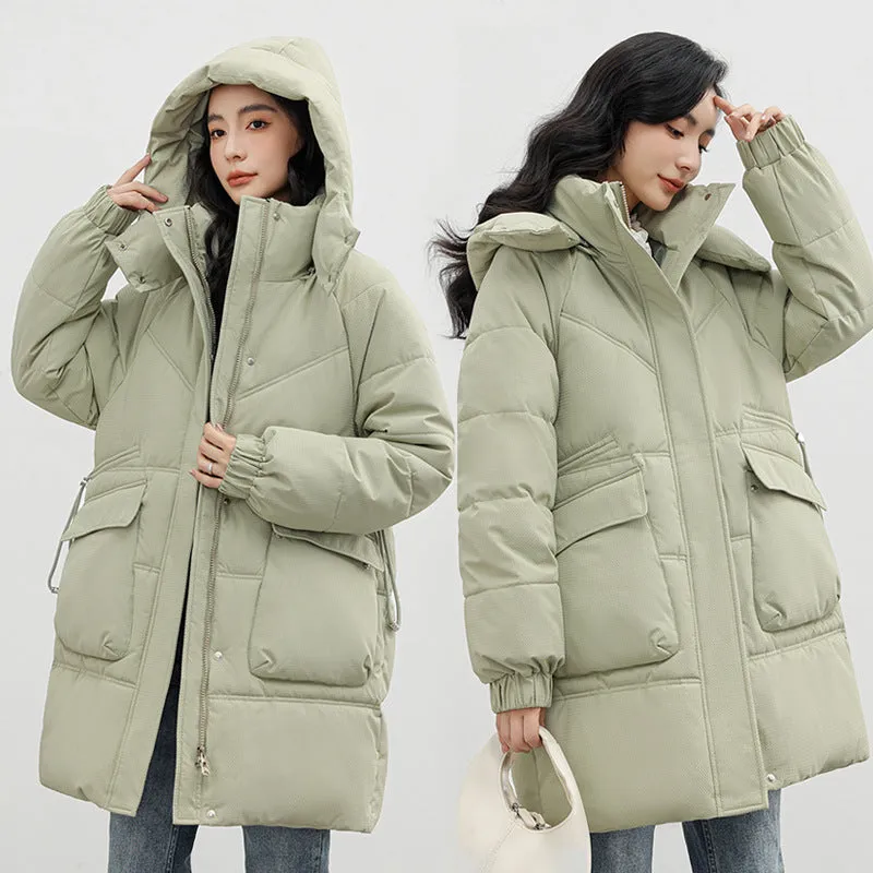 Sense Super Good-Looking Down Cotton Clothes Women 2024 New Winter Long Plus Thick Cotton-Padded Coat Super Thick Coat - Image 4