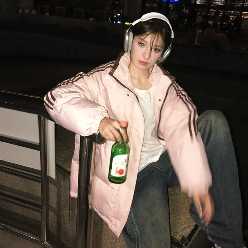 Wear Down Cotton Jacket Female 2024 New Winter Thickened Korean Loose Small Students Cotton-Padded Jacket - Image 6