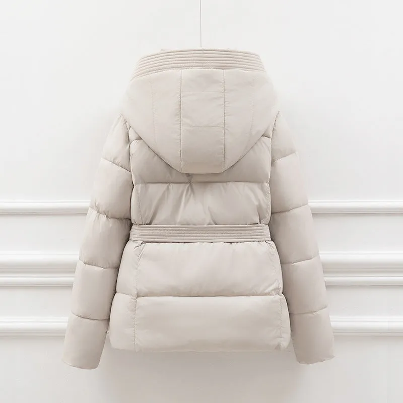 2024 New Korean Version Thickened Thick Padded Clothes Female Short Waist Slim Slim Ded With Warm Coat