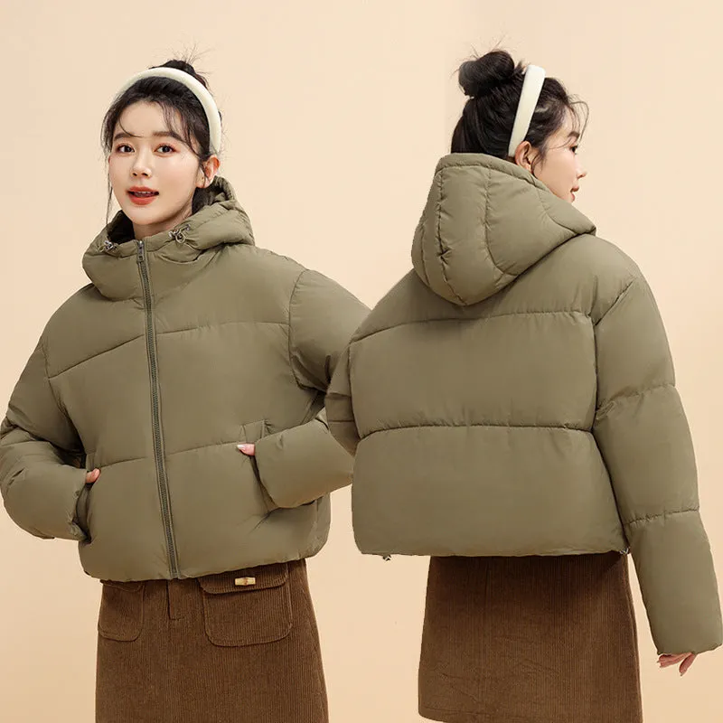 Bean Wind Hooded Down Cotton Clothes Female 2024 Autumn And Winter New Padded Clothes Small Bread Clothes Korean Version Short Coat - Image 6