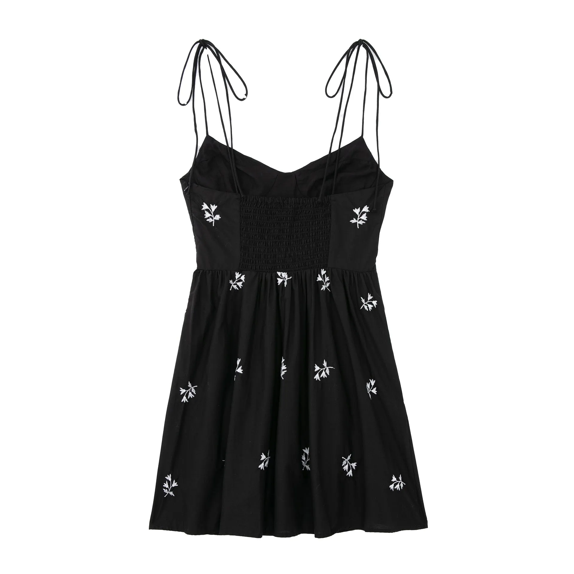 Znbbw Autumn Flower Embroidered Poplin Blouse 0881034 Halter Skirt 0881404 - Image 3