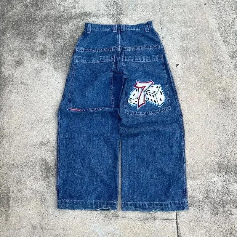 Znbbw Baggy Jeans Y2K Original Hip-Hop Vintage Pattern Jeans Street Men Rest - Image 11