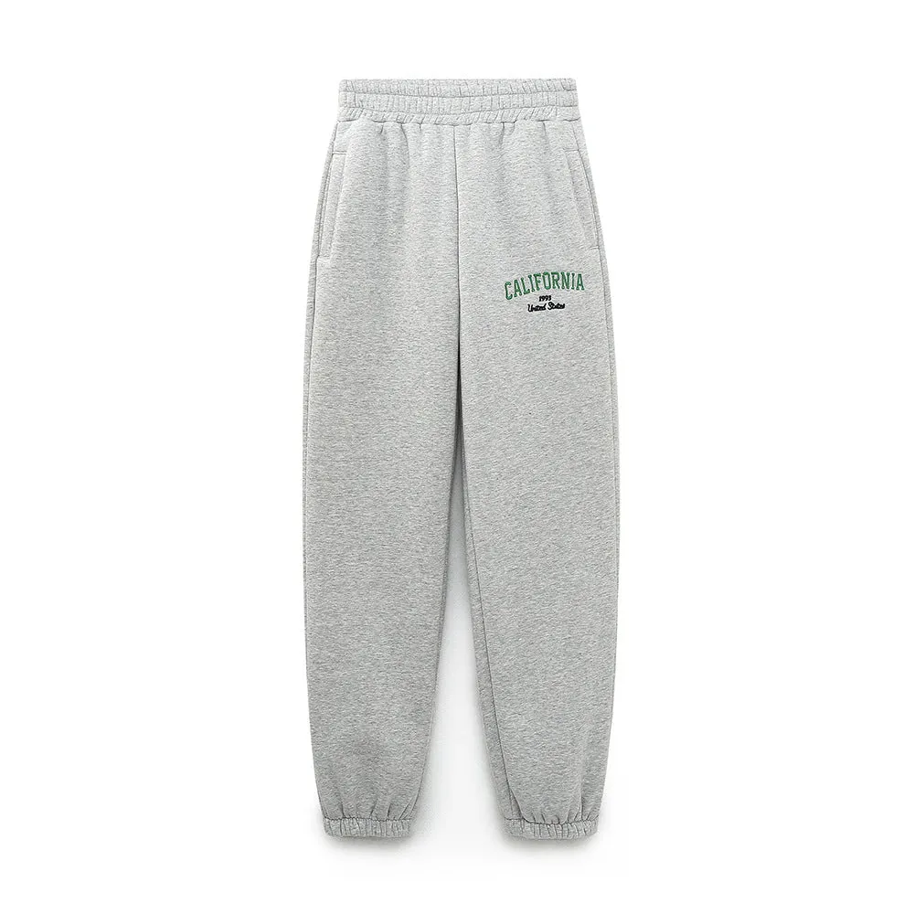 Znbbw And Winter New Print Sweater 1131891 Text Embroidery Decorative Jogging Pants 1131892 Set - Image 3