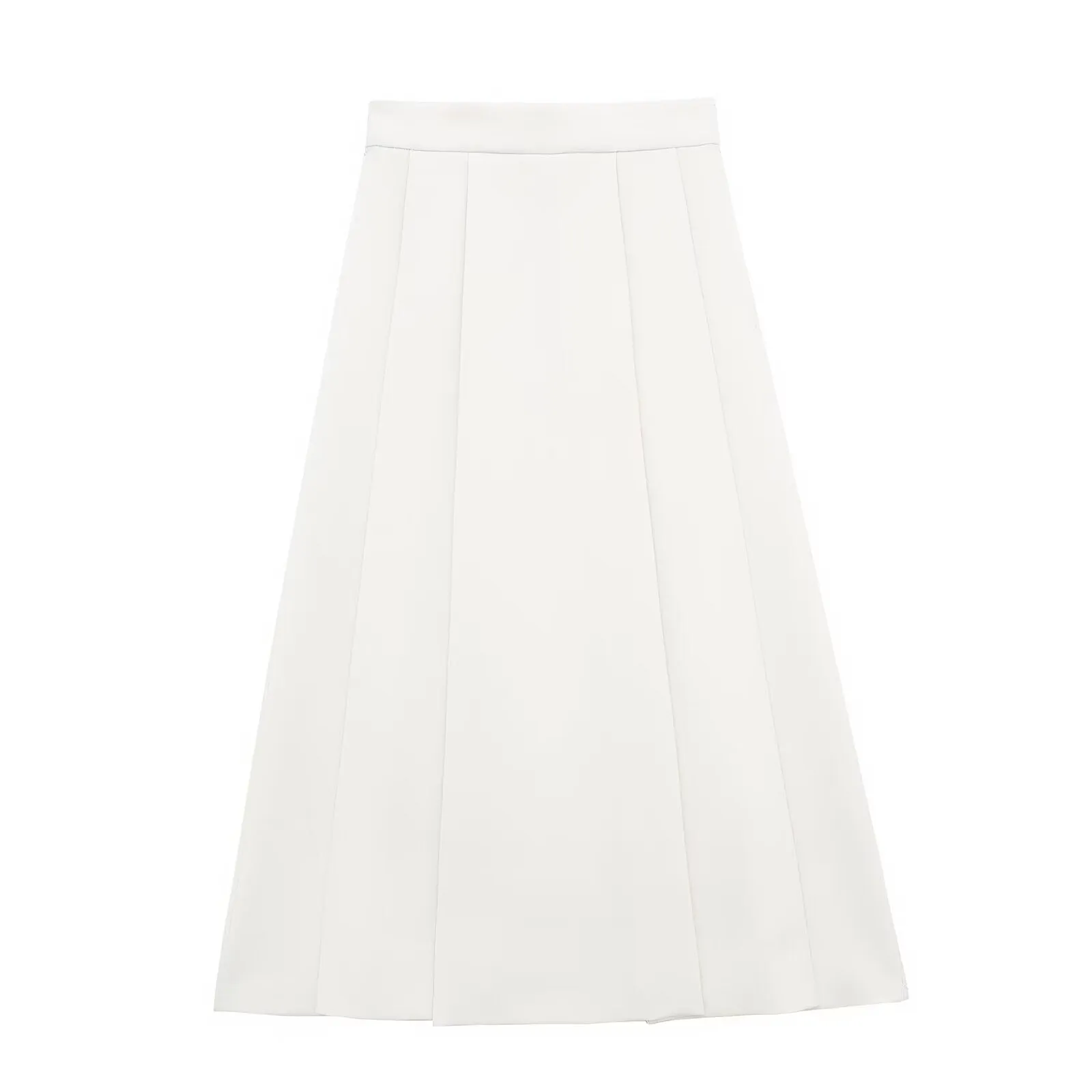 Znbbw New Spring Style Wide-Pleated Zipper Fashionable Bucket Cover Skirt 4043040