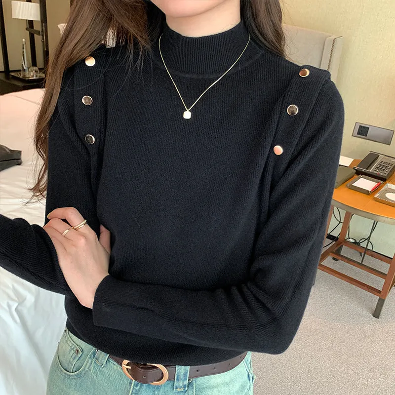 Znbbw Sweater Women's Bottom Sweater Autumn And Winter New Fashionable And Fashionable Black Sweater With Warm And Slim Body - Image 6