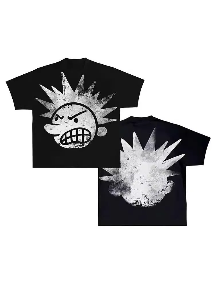 Znbbw Wear Y2K Clothing T-Shirt Men's And Women's Hip-Hop Cartoon Printed T-Shirt Gothic Super Cotton Short Sleeves - Image 12