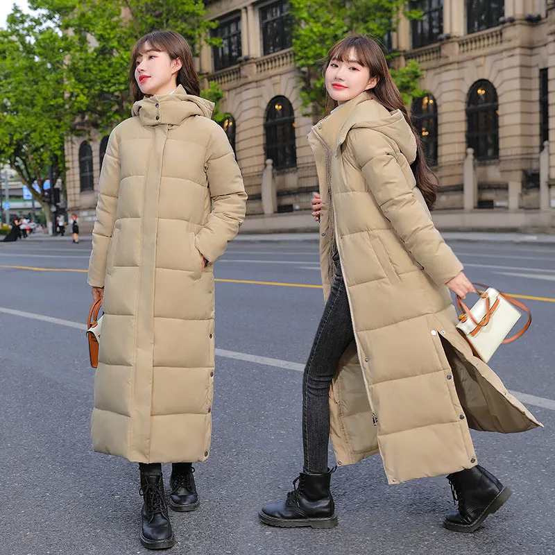 Cotton-Padded Jacket 2024 New Winter Down Cotton-Padded Jacket Female Long Over The Knee Korean Version Loose And Thick Winter Coat - Image 2