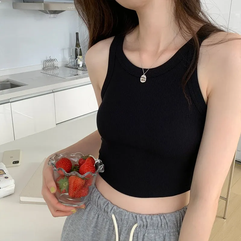 Short Style Belts With Chest Cushions, Cup Size, Integrated Women's Summer I-Sports Vest 2025 New Style With Spicy Girls' Blouse - Image 10