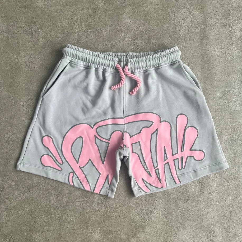 Znbbw Aesthetic High Street Hip-Hop Printed Letter Short-Sleeved T-Shirt Shorts Men's Summer Tide Brand Leisure Sports Suit - Image 3