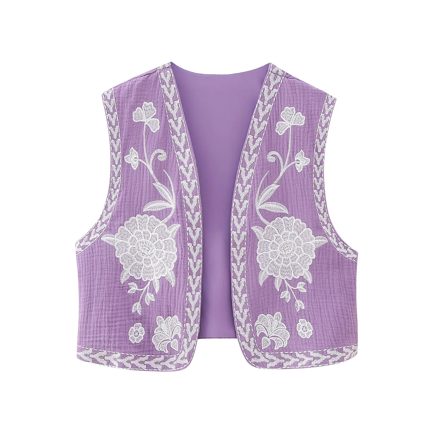 Znbbw New Embroidery Cardigan Fashion Vest 6895023 - Image 8