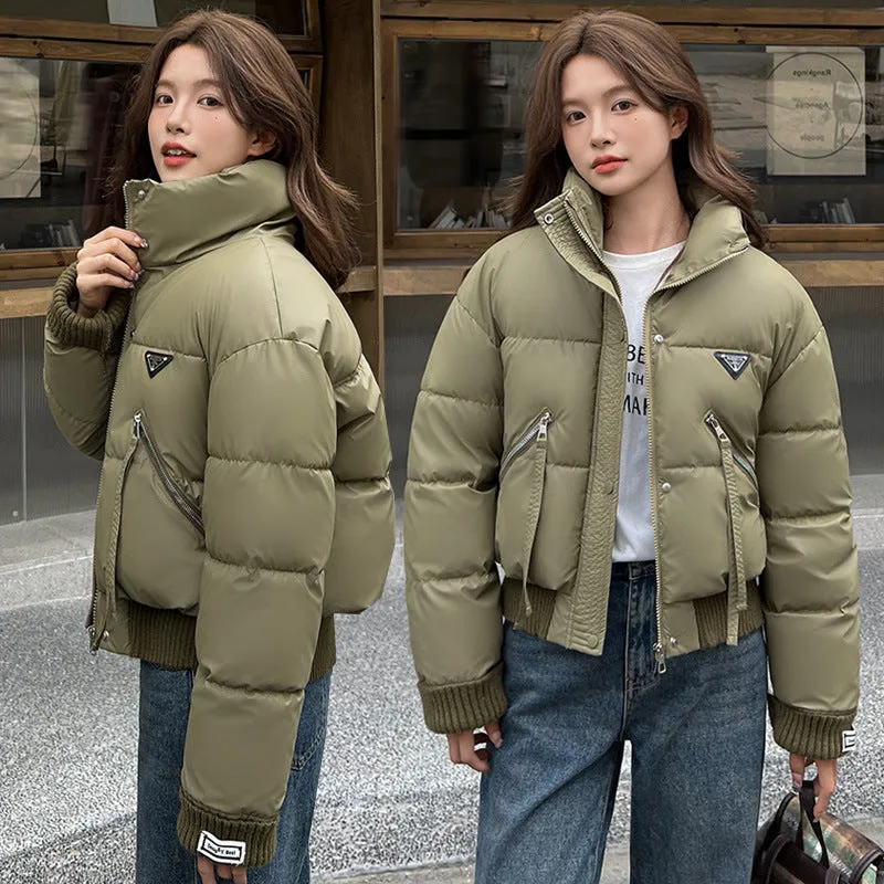 Protein Skin Padded Coat Women's Short High Waist Coffee Ken Bean Wind Small 2024 New Winter Coat - Image 4