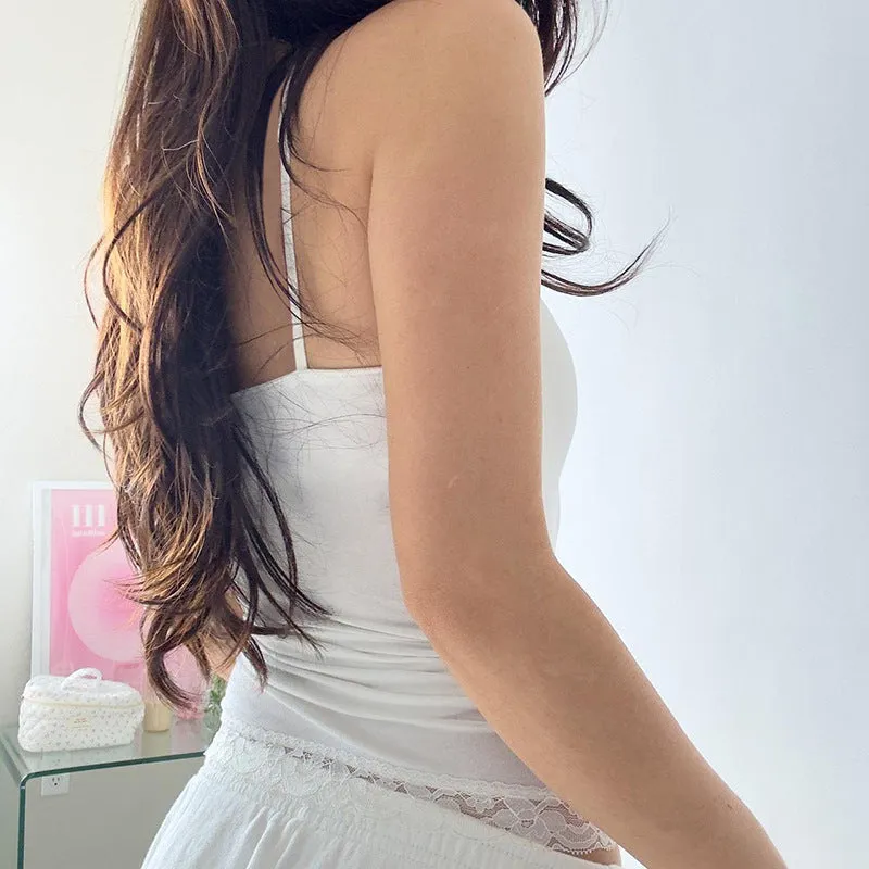 2024 Spring And Summer New Women's Wear Ins Street Online Celebrity Flower Lace Romantic Style Small Sling Vest Girl - Image 2