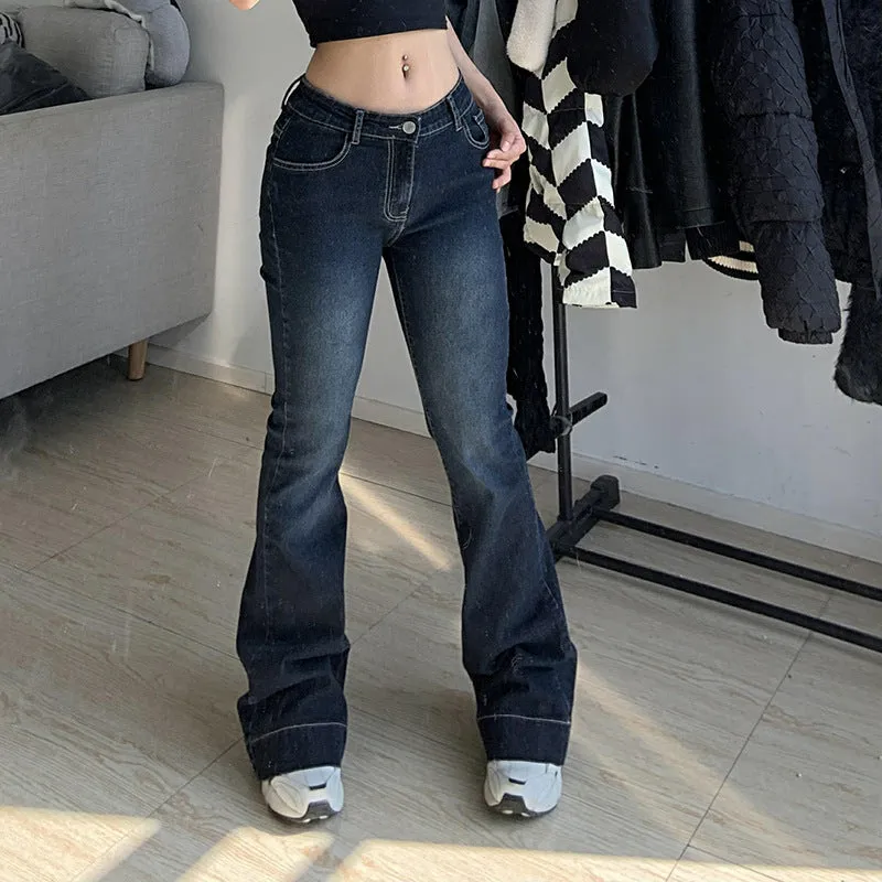 2024 Women's Wear Ins Street Network Celebrity Hot Girl Style Low Waist Shows Thin Slightly Spicy Jeans - Image 4