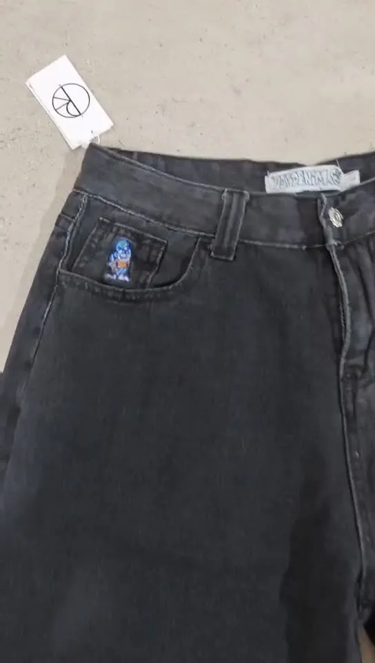 Znbbw Street Y2K Jeans Sports Pants Hip-Hop Cartoon Embroidery Vintage Blue Baggy Jeans Man - Image 10