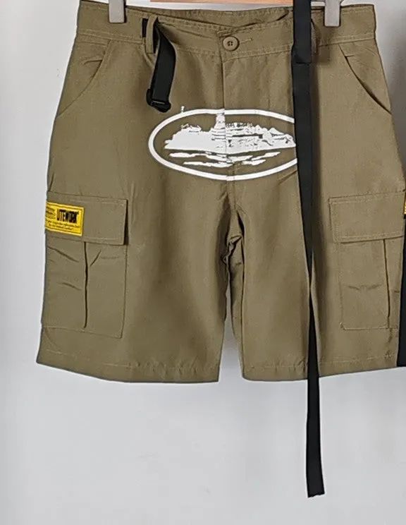 Znbbw High Street Multi-Pocket Cruise Ship Printed Shorts Men's Fashion Brand Summer Loose Overalls Shorts Men