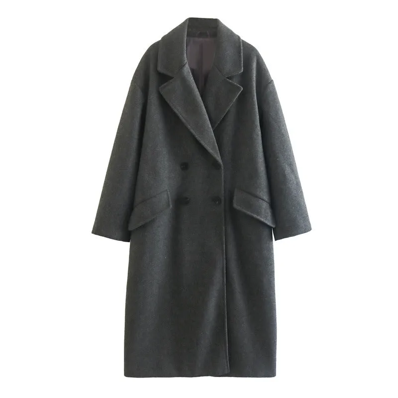 Znbbw And Winter New Casual Loose Double-Breasted Coat Coat - Image 4